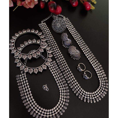 Beautiful long dual necklace-Necklace-Oxidised Jewellery-Fashtreet India