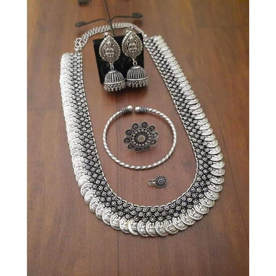 Beautiful long necklace-Necklace-Oxidised Jewellery-Fashtreet India