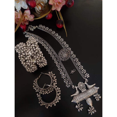 Long necklace combo set-Necklace-Oxidised Jewellery-Fashtreet India