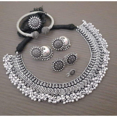 Premium quality choker combo set-Necklace-Oxidised Jewellery-Fashtreet India