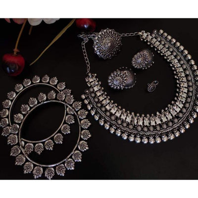 Choker combo set-Necklace-Oxidised Jewellery-Fashtreet India