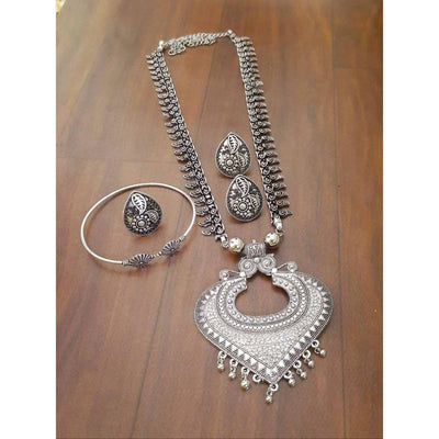 Exclusive Chain Pendant set-Oxidised Jewellery-Oxidised Jewellery-Fashtreet India