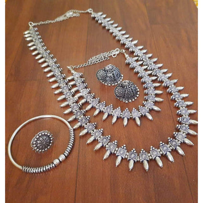 Exclusive long necklace-Necklace-Oxidised Jewellery-Fashtreet India