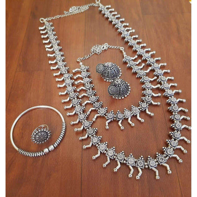 Exclusive long necklace-Necklace-Oxidised Jewellery-Fashtreet India