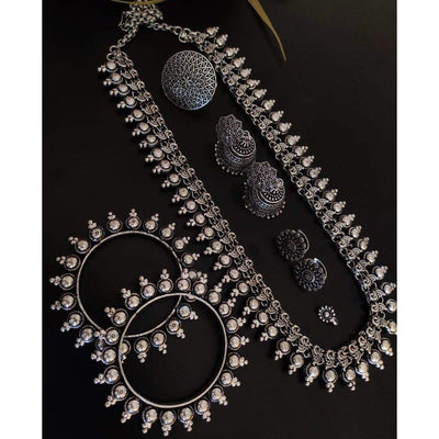 Haram Full combo set-Necklace-Oxidised Jewellery-Fashtreet India