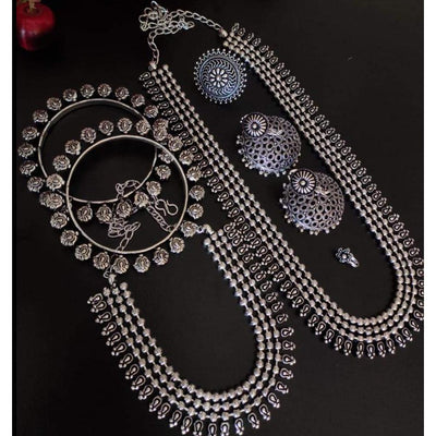 Haram Full combo set-Necklace-Oxidised Jewellery-Fashtreet India