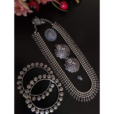 Haram Full combo set-Necklace-Oxidised Jewellery-Fashtreet India