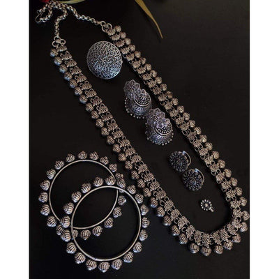 Haram Full combo set-Necklace-Oxidised Jewellery-Fashtreet India