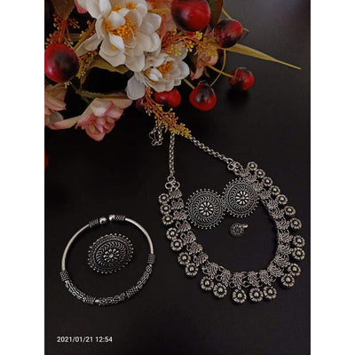 Short kolhapuri Necklace-Necklace-Oxidised Jewellery-Fashtreet India